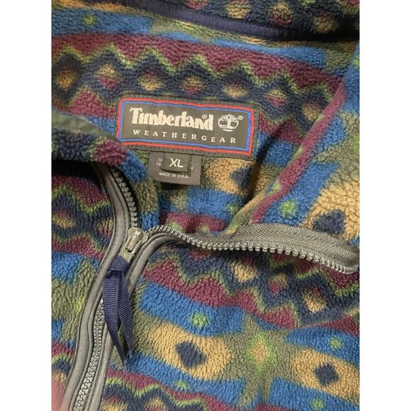 Vintage style Holiday Timberland Colorful Sherpa Fleece Size XL - Picture 6 of 6